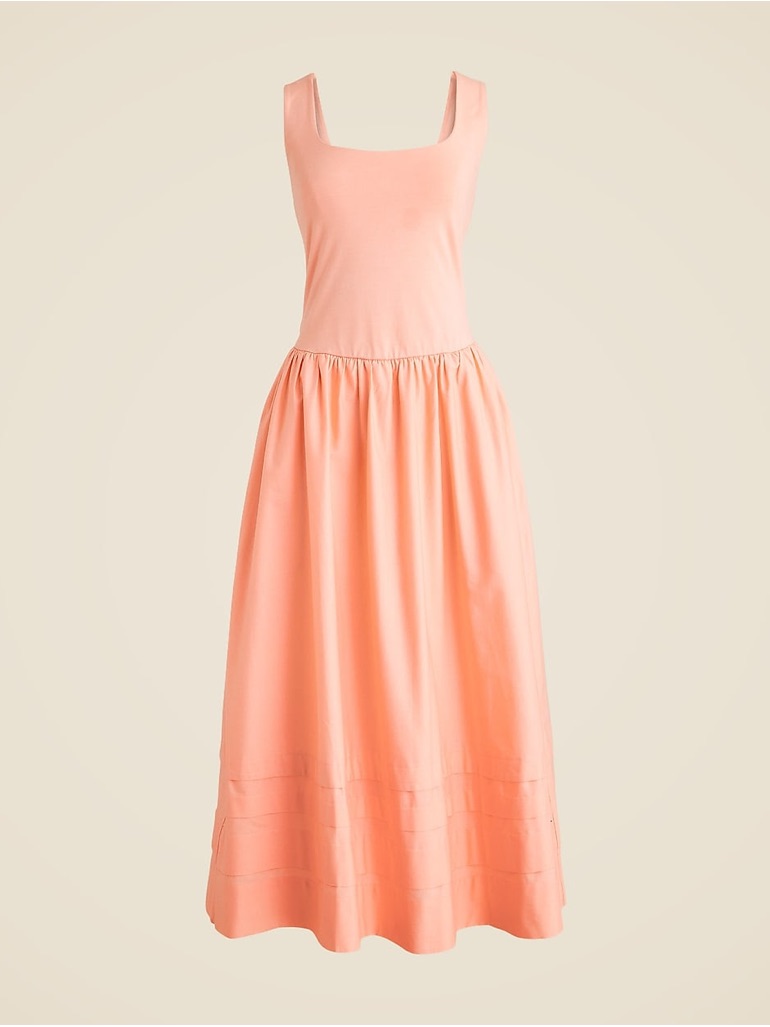 J. Crew Square-Neck Sleeveless Maxi Dress In Coral